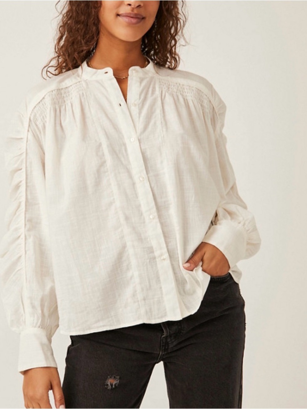 Free People Maraya Ruched Blouse